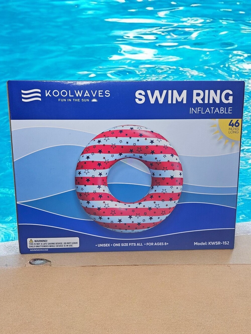 Inflatable Swim Ring With Blue Stars NIB